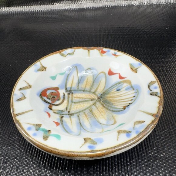 Akasaka Misono Tokyo Steak House Ashtray Hand Painted Fish Restaurant Ware Dish - Picture 12 of 12